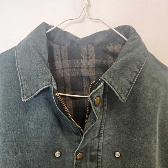 Carhartt Vintage Spruce Green Blanket Lined Duck Chore Coat Work Jacket Men’s Lg - Picture 3 of 8